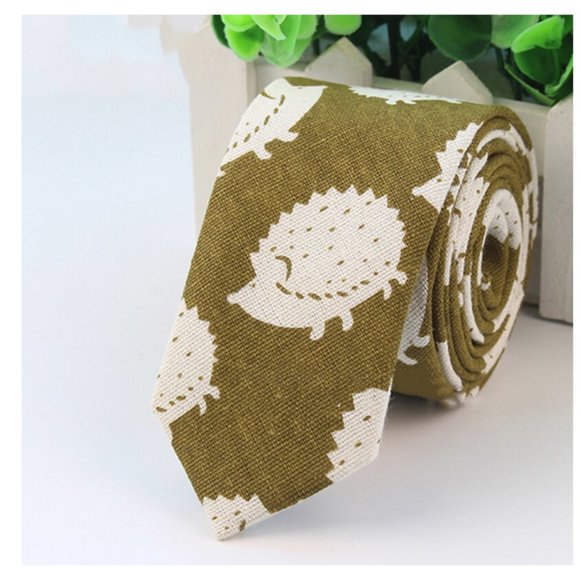 Classic Fashion Other - Necktie Hedgehog  Animal print Neck tie Adult